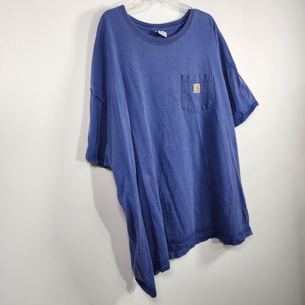 Carhartt Men Loose Fit T-Shirt 4XL Blue Short Sleeve Pocket Tee Heavyweight Work - Picture 3 of 11